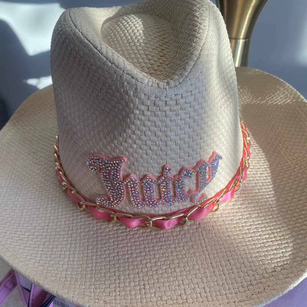 NWT Juicy Couture Cream and Pink Western Hat